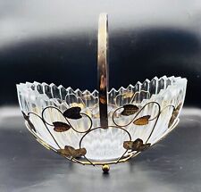 Indiana Brides Basket Bowl Sawtooth Silver Plated Leaves