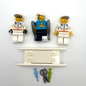 LEGO EMT minifig lot medical hospital worker city town patient stretcher - Picture 1 of 1