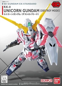 Kit Modelo Estándar Bandai 005 Unicorn Gundam (Modo Destruir) SD EX - EE. UU. - Imagen 1 de 3