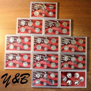 Complete Set 1999-2008+2009 US 90% SILVER PROOF State Territorie Quarter 56 coin - Picture 1 of 2