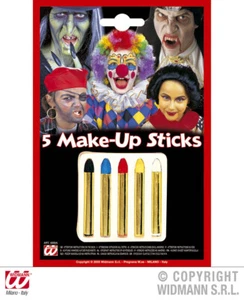 5 Schminkstifte - Stifteset - Schminken - Halloween Clown Schminke - Bild 1 von 2