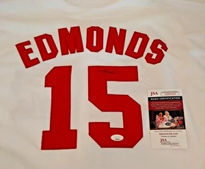 JIM EDMONDS Autographed Signed Jersey Baseball XL Cardinals Russell JSA White - Picture 1 of 3