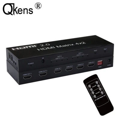 HDMI 2.0 4x2 Matrix Switch Splitter Converter 4K@60hz 4 In 2 Out PS4/5 PC To TV - Image 1 of 4