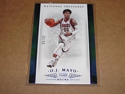2014-15 National Treasures O J MAYO #60 Blue Foil/25 Milwaukee BUCKS USC Trojans - Image 1 of 2