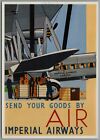 Imperial Airways HP42 Verkehrsflugzeug Werbung Santoro Grafik Postkarte