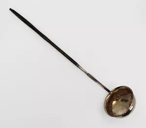 Perforadora antigua de plata maciza y ébano Macassar / cucharón Toddy - principios del siglo XIX - Imagen 1 de 7
