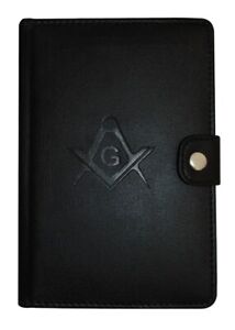 Prince Hall Masonic Ritual Book Cover in Faux Leather with SC&G and Lock Snap
