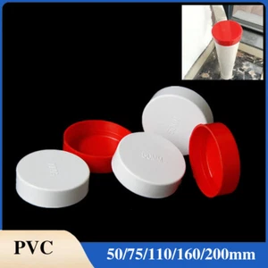 PVC Cap End Caps Plug Blanking Adhesive Drain Pipe Tube Water Fitting 50-200mm - Picture 1 of 12