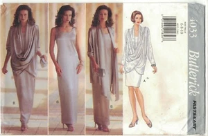 Vestido sin mangas formal Butterick 4033 y patrón de chaqueta drapeada elige la talla sin cortar - Imagen 1 de 5