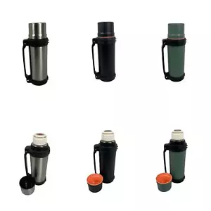 THERMOS VACUUM BOTTLE HAND Large 1.2/2L STAINLESS STEEL FLASK - Picture 1 of 4