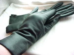 Fownes Ladies Gloves Fourchette Womens Faux Leather Lined Black Size B - Picture 1 of 5