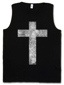 CHRISTIAN CROSS II GYM TANK TOP Christliches Kreuz Jesus Messias Christentum - Picture 1 of 2