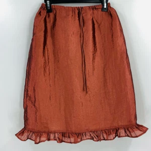 Sedona Damen A Line Rock Kupfer Metallic Tasche gefüttert Rüschen Kordelzug L Neu - Bild 1 von 4