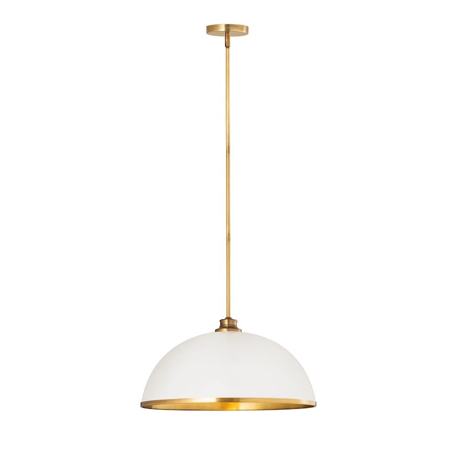 Z-Lite 1004P20-MW-RB Landry Pendant Matte White and Rubbed Brass