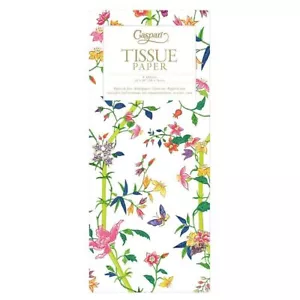 White Sprigged Silk Caspari Tissue Wrapping Paper 4 sheets 50x75cm - Picture 1 of 1