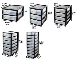 A4 PLASTIC STORAGE DRAWERS DRAW TOWER UNIT OFFICE DESKTOP TABLETOP HOME SCHOOL - Picture 1 of 37