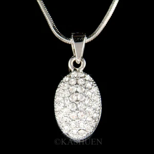Oval Ei Ellipse mit Swarovski Kristall Rebirth Fruchtbarkeit Halskette Schmuck - Bild 1 von 2