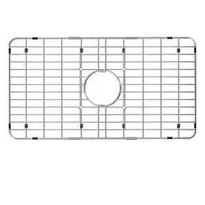 Sink Bottom Grid, Stainless Steel Sink Protector 28-1/2" x 15-1/2" Center Drain - Picture 1 of 4