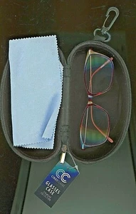 Estuche grande moldeado duro para gafas de sol gafas con clip y cremallera + tela - Imagen 1 de 6