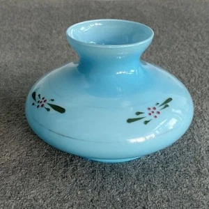 KLEINER ANTIKER BLAUER GLAS ÖLLAMPENSCHIRM - Bild 1 von 4