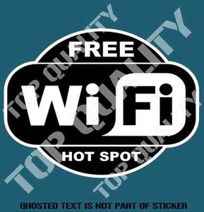 WI FI WIFI HOT SPOT HOTSPOT DECAL STICKER FOR SHOP CAFE BAR CLUB ANY FLAT AREA - Picture 1 of 1