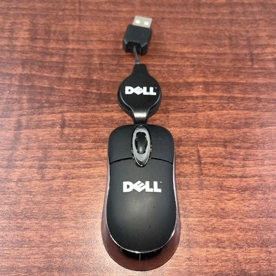 Dell Optical Retractable Mini USB Corded Wired Mouse for Notebook Laptop - Image 1 of 4