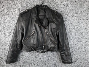 Giacca Motociclista Vintage EXP Limited Express Pelle Donna Grande Nera - Foto 1 di 20