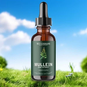 Betterbrand Mullein estratto di foglie e clorofilla gocce disintossicazione polmoni e pulizia muco - Foto 1 di 10