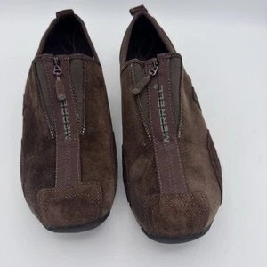 Merrell Womens 9.5 Barrado Arabesque Leather Espresso Brown Shoes Zip Top suede - Picture 1 of 10
