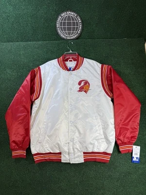Men's Starter Tampa Bay Buccaneers Satin Varsity Full-Snap Jacket Sz XL DEFECT - Image 1 of 4