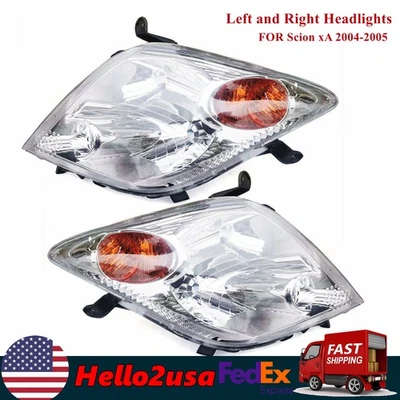 Headlight Pair Set For 2004-2005 Scion xA Left and Right 2Pc Headlamps Assembly - Image 1 of 4