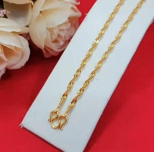 Collar Cadena Oro Torcido 14k Cuerda Amarilla Mm Dragón Sólido 18" Gancho Regalo Ella - Imagen 1 de 6