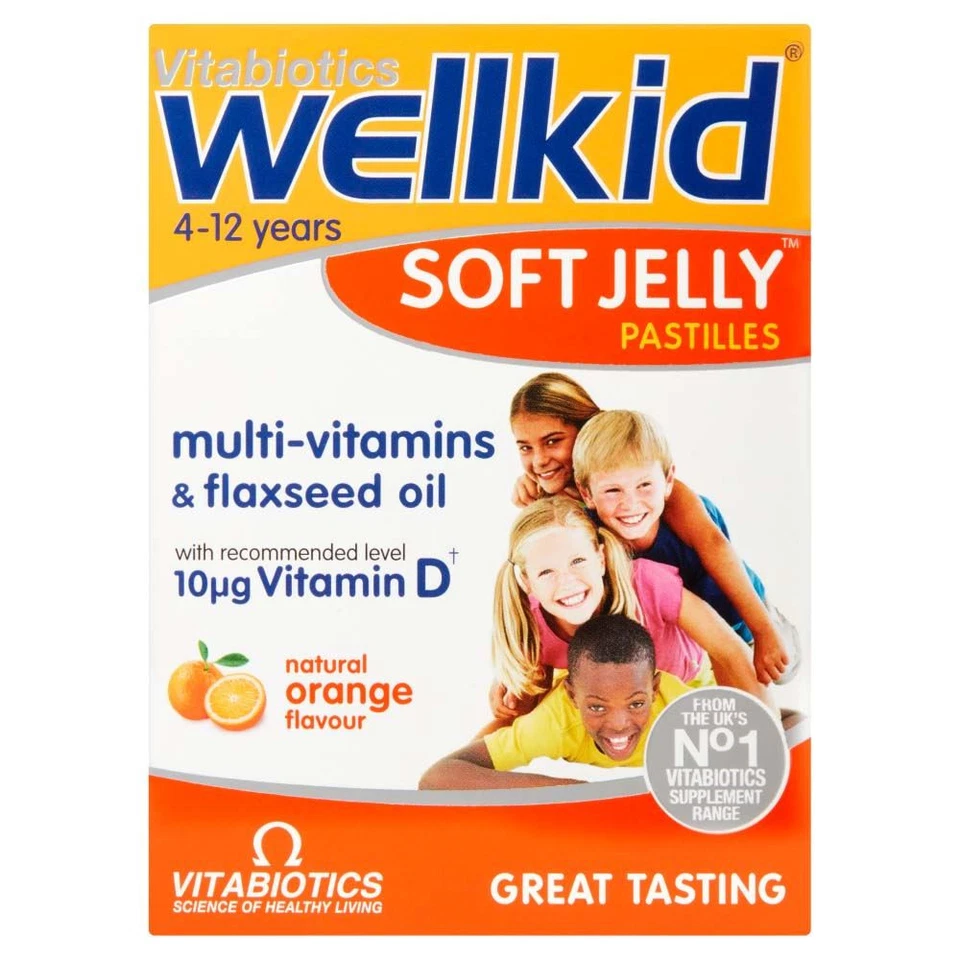 Vitabiotics WellKid Jalea Suave Sabor Naranja Natural - 30 Pastillas Foto 1 de 1
