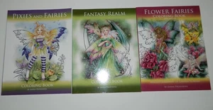 FANTASY REALM PIXIES FLOWER FAIRIES Adult Coloring Book Janna Prosvirina - Picture 1 of 9