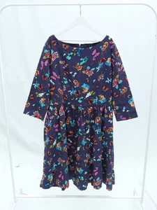 Lindy Bop Butterfly Dress Skater Pin Up Retro Print Blue Size 22 - Picture 1 of 5