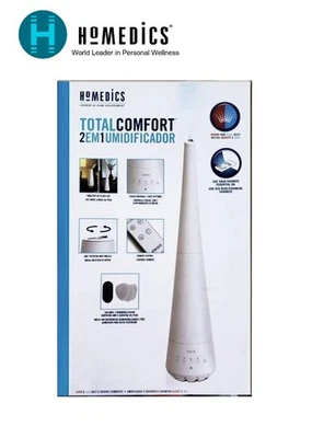 HoMEDICS TotalComfort Plus 2-in-1 Ultrasonic Cool/Warm Mist Tower Humidifier NEW - Image 1 of 4