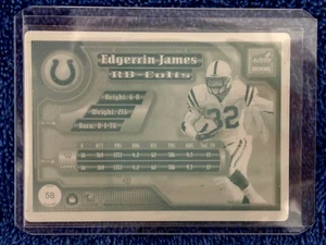 1/1 EDGERRIN JAMES 2000 PACIFIC AURORA PRINTING PLATE INDIANAPOLIS COLTS 1 OF 1 - Bild 1 von 2