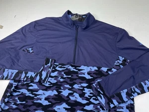Greyson Pullover Jacket Mens XXL Blue Camo Comanche Half Zip Hybrid Nylon Golf - Picture 1 of 12
