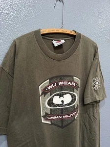 Vintage 90’s Wutang Wu Wear Urban Militia Green Tee Shirt XL  - Picture 1 of 7