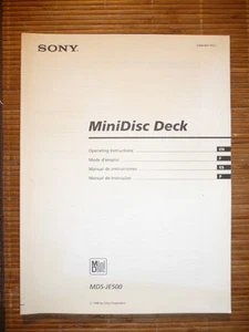 Funzionamento Istruzioni per sony MDS-JE500, Originale - Foto 1 di 1