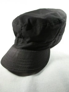 Black Ear Flap Military Cadet Army Combat Fitted Size 7 Baseball Cap Hat Great - Picture 1 of 10