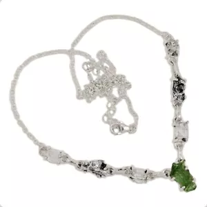 Moldavita checa genuina natural y H.D. Collar de plata 925 joyería SN19002 - Imagen 1 de 1