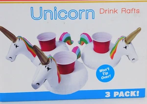 Unicorn Drink Rafts 3 Pack Go Floats New Old Stock - Picture 1 of 4