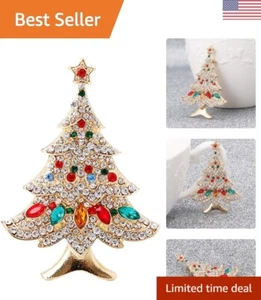 Funkelnde Weihnachtsbaum Strass Brosche Anstecknadel - leuchtende Farben - 5,8 cm x 4,2 cm - Bild 1 von 6
