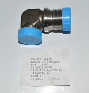 PARKER DYNATUBE 50599 90° FLUGZEUGBOGENROHR PN# R44360T5-16, NEU - Bild 1 von 8