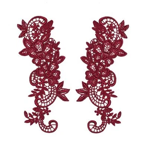 Corpetto 8"x2,75" lavanda nero grigio rosso oro lilla ricamato bordo pizzo motivi - Foto 1 di 22