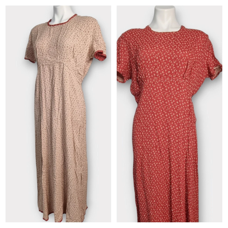 Vestido Largo Rayón De Colección ANGELHEART Midi Reversible Cottagecore Pradera Lino Talla M Foto 1 de 4