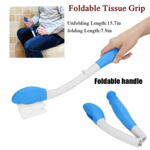 Toilet Self Wipe Aid Handled Wiper Tissue Grip Helper Paper Holder Bottom - Picture 1 of 11