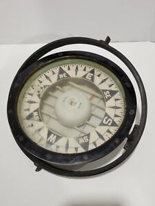 ANTIQUE LARGE E. S. RITCHIE BOSTON MARITIME COMPASS - MARINE BOAT SHIP DECOR