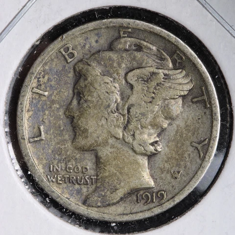 1919 Mercury Silver Dime CHOICE VF/XF E191 VE Cover